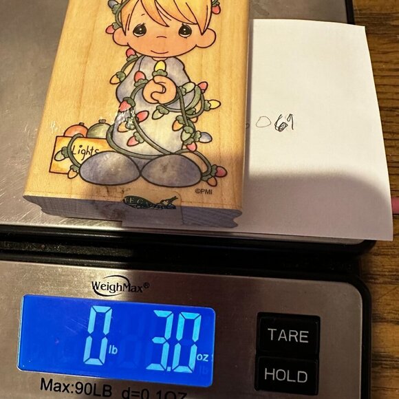 Precious Moments Delightful Christmas Rubber Stamp 1995 Stampendous Wood Block - Picture 9 of 9